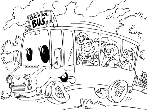 Bus Coloring Page Printable